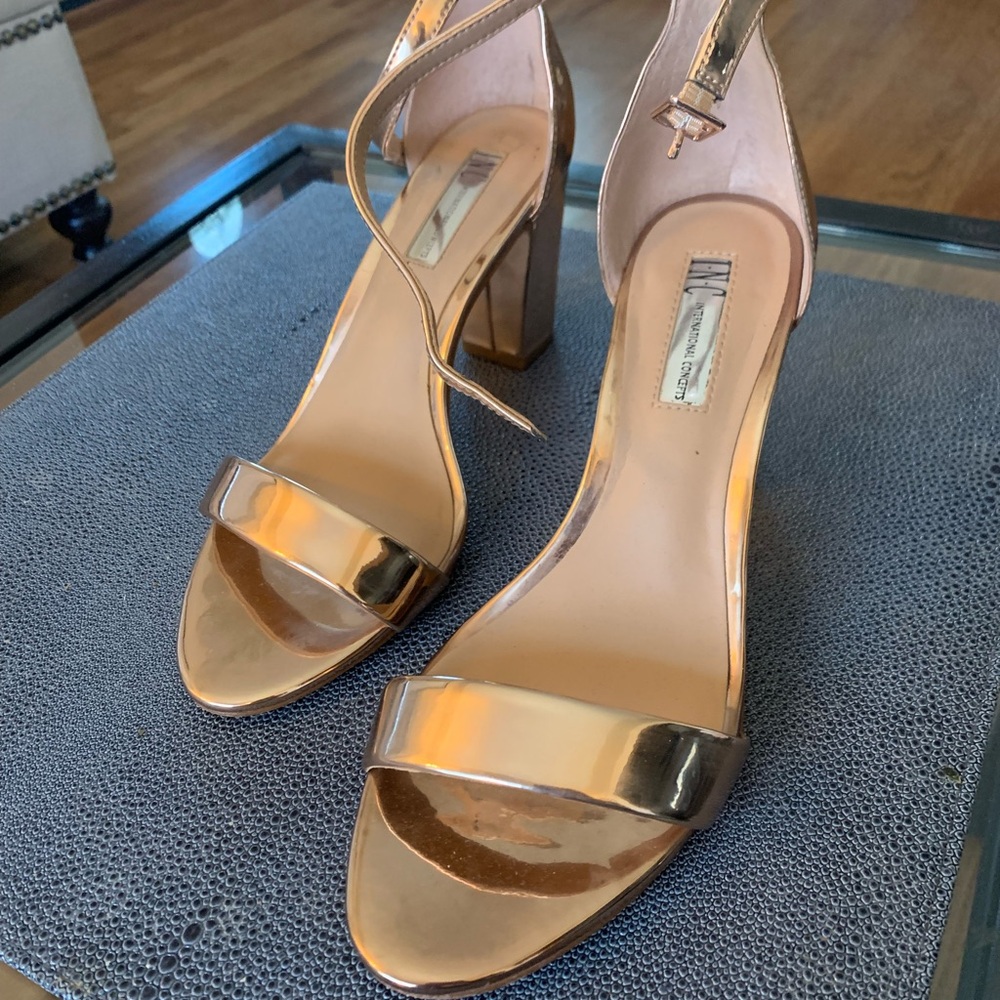 INC International Concepts Shiny Gold Heels